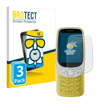 Parte frontale di una confezione del prodotto con il logo del marchio BROTECT. Accanto è raffigurato il dispositivo Nokia 3210