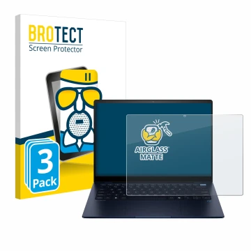 Parte frontale di una confezione del prodotto con il logo del marchio BROTECT. Accanto è raffigurato il dispositivo HP EliteBo