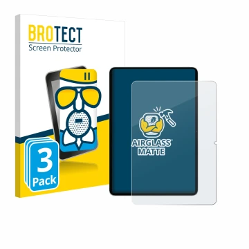 Parte frontale di una confezione del prodotto con il logo del marchio BROTECT. Accanto è raffigurato il dispositivo Xiaomi Pad