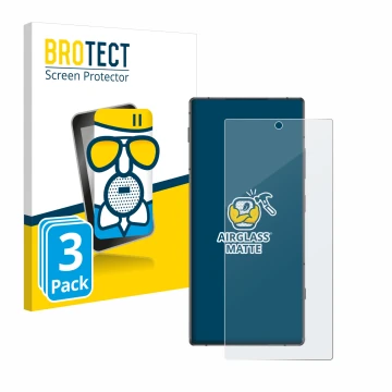 Parte frontale di una confezione del prodotto con il logo del marchio BROTECT. Accanto è raffigurato il dispositivo Nubia Z70 