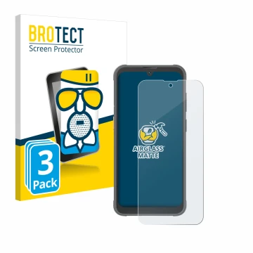 Parte frontale di una confezione del prodotto con il logo del marchio BROTECT. Accanto è raffigurato il dispositivo Blackview 