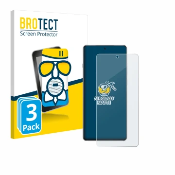 Parte frontale di una confezione del prodotto con il logo del marchio BROTECT. Accanto è raffigurato il dispositivo OnePlus 13