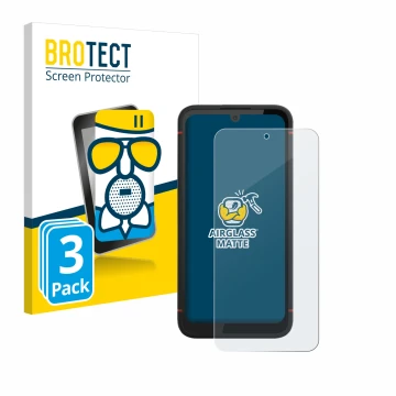 Parte frontale di una confezione del prodotto con il logo del marchio BROTECT. Accanto è raffigurato il dispositivo Volla Phon