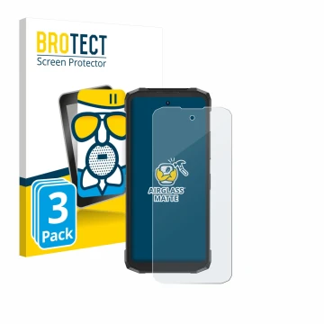 Parte frontale di una confezione del prodotto con il logo del marchio BROTECT. Accanto è raffigurato il dispositivo Doogee Fir