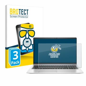 Parte frontale di una confezione del prodotto con il logo del marchio BROTECT. Accanto è raffigurato il dispositivo HP EliteBo
