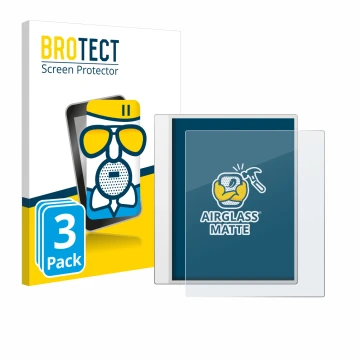 Parte frontale di una confezione del prodotto con il logo del marchio BROTECT. Accanto è raffigurato il dispositivo Boox Note 