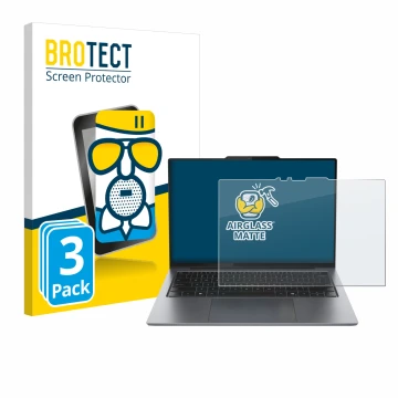 Parte frontale di una confezione del prodotto con il logo del marchio BROTECT. Accanto è raffigurato il dispositivo Lenovo Thi