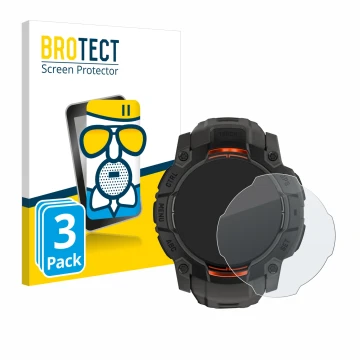 Parte frontale di una confezione del prodotto con il logo del marchio BROTECT. Accanto è raffigurato il dispositivo Garmin Ins