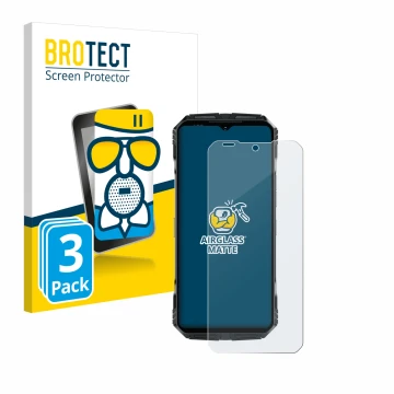 Parte frontale di una confezione del prodotto con il logo del marchio BROTECT. Accanto è raffigurato il dispositivo Doogee S11