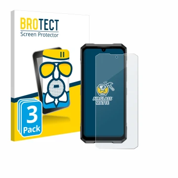 Parte frontale di una confezione del prodotto con il logo del marchio BROTECT. Accanto è raffigurato il dispositivo Doogee Bla