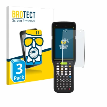 Parte frontale di una confezione del prodotto con il logo del marchio BROTECT. Accanto è raffigurato il dispositivo Zebra MC34