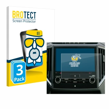 Parte frontale di una confezione del prodotto con il logo del marchio BROTECT. Accanto è raffigurato il dispositivo Subaru For