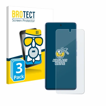 Parte frontale di una confezione del prodotto con il logo del marchio BROTECT. Accanto è raffigurato il dispositivo Vivo V50 c