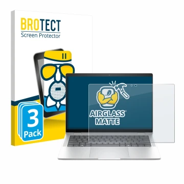 Parte frontale di una confezione del prodotto con il logo del marchio BROTECT. Accanto è raffigurato il dispositivo HP EliteBo