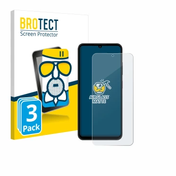 Parte frontale di una confezione del prodotto con il logo del marchio BROTECT. Accanto è raffigurato il dispositivo ZTE Blade 