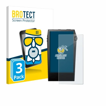 Parte frontale di una confezione del prodotto con il logo del marchio BROTECT. Accanto è raffigurato il dispositivo Astell&Ker