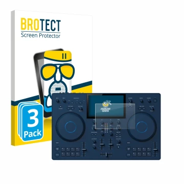 Parte frontale di una confezione del prodotto con il logo del marchio BROTECT. Accanto è raffigurato il dispositivo AlphaTheta