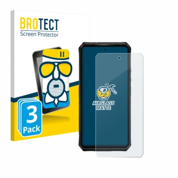 Parte frontale di una confezione del prodotto con il logo del marchio BROTECT. Accanto è raffigurato il dispositivo Ulefone Ar
