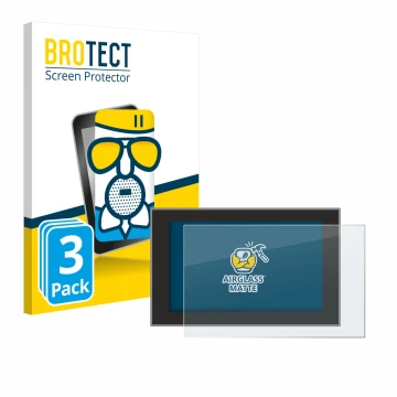 Parte frontale di una confezione del prodotto con il logo del marchio BROTECT. Accanto è raffigurato il dispositivo Dacia Dust