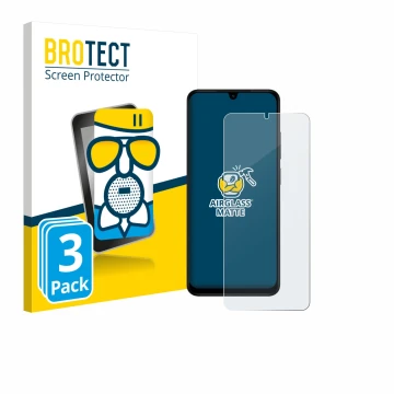 Parte frontale di una confezione del prodotto con il logo del marchio BROTECT. Accanto è raffigurato il dispositivo Xiaomi Red