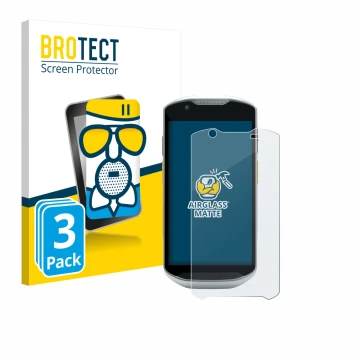 Parte frontale di una confezione del prodotto con il logo del marchio BROTECT. Accanto è raffigurato il dispositivo Zebra TC52