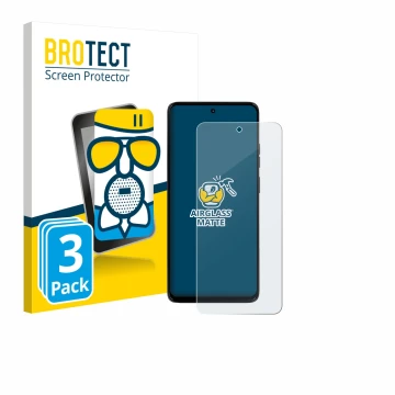 Parte frontale di una confezione del prodotto con il logo del marchio BROTECT. Accanto è raffigurato il dispositivo Motorola M