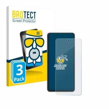 Parte frontale di una confezione del prodotto con il logo del marchio BROTECT. Accanto è raffigurato il dispositivo realme GT 