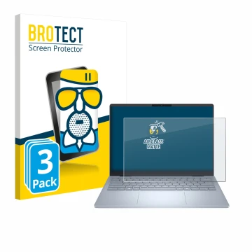 Parte frontale di una confezione del prodotto con il logo del marchio BROTECT. Accanto è raffigurato il dispositivo Dell 14 Pl