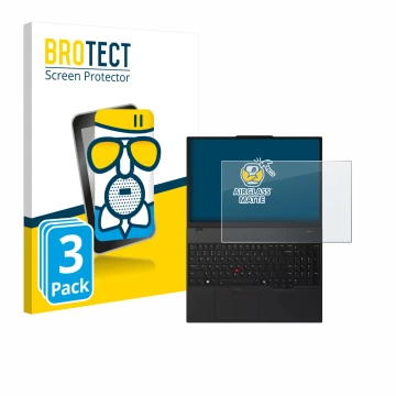Parte frontale di una confezione del prodotto con il logo del marchio BROTECT. Accanto è raffigurato il dispositivo Lenovo Thi