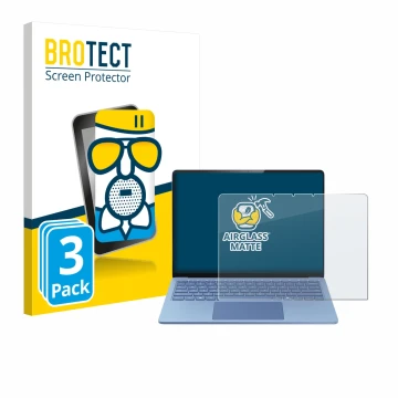 Parte frontale di una confezione del prodotto con il logo del marchio BROTECT. Accanto è raffigurato il dispositivo Microsoft 