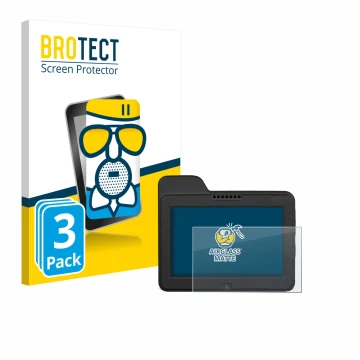 Parte frontale di una confezione del prodotto con il logo del marchio BROTECT. Accanto è raffigurato il dispositivo Naviter Om