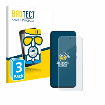 Parte frontale di una confezione del prodotto con il logo del marchio BROTECT. Accanto è raffigurato il dispositivo Infinix GT