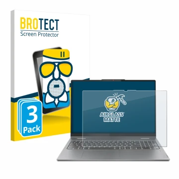 Parte frontale di una confezione del prodotto con il logo del marchio BROTECT. Accanto è raffigurato il dispositivo Lenovo Ide