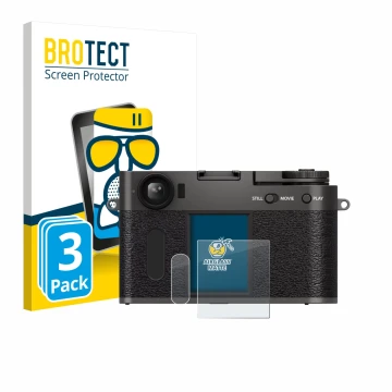 Parte frontale di una confezione del prodotto con il logo del marchio BROTECT. Accanto è raffigurato il dispositivo Fujifilm X