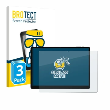 Parte frontale di una confezione del prodotto con il logo del marchio BROTECT. Accanto è raffigurato il dispositivo Doogee Tab
