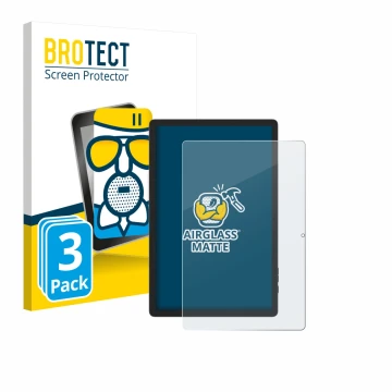 Parte frontale di una confezione del prodotto con il logo del marchio BROTECT. Accanto è raffigurato il dispositivo Doogee Tab