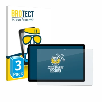 Parte frontale di una confezione del prodotto con il logo del marchio BROTECT. Accanto è raffigurato il dispositivo Doogee Tab