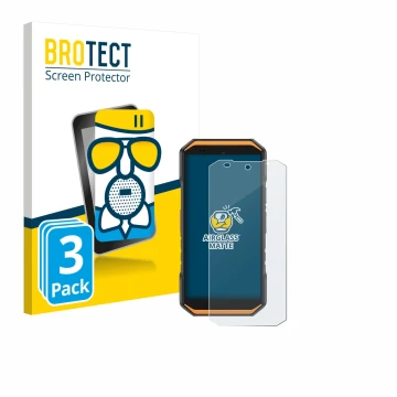Parte frontale di una confezione del prodotto con il logo del marchio BROTECT. Accanto è raffigurato il dispositivo Ulefone Ar