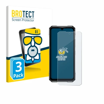 Parte frontale di una confezione del prodotto con il logo del marchio BROTECT. Accanto è raffigurato il dispositivo Doogee Bla