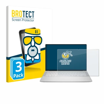 Parte frontale di una confezione del prodotto con il logo del marchio BROTECT. Accanto è raffigurato il dispositivo Dell 14 Pr