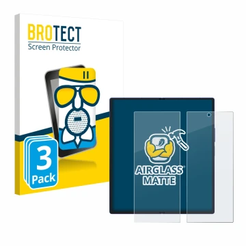 Parte frontale di una confezione del prodotto con il logo del marchio BROTECT. Accanto è raffigurato il dispositivo Samsung Ga