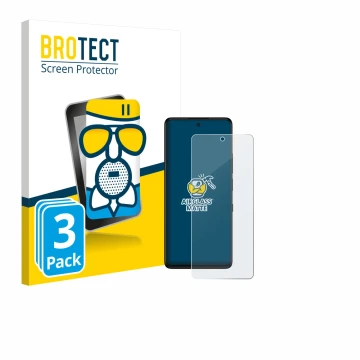 Parte frontale di una confezione del prodotto con il logo del marchio BROTECT. Accanto è raffigurato il dispositivo TCL 50 Pro