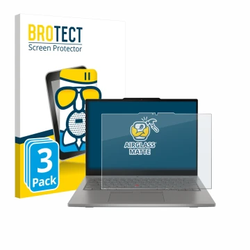 Parte frontale di una confezione del prodotto con il logo del marchio BROTECT. Accanto è raffigurato il dispositivo Lenovo Thi