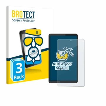 Parte frontale di una confezione del prodotto con il logo del marchio BROTECT. Accanto è raffigurato il dispositivo Lenovo Tab