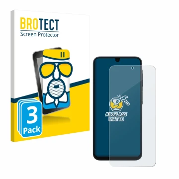 Parte frontale di una confezione del prodotto con il logo del marchio BROTECT. Accanto è raffigurato il dispositivo Samsung Ga