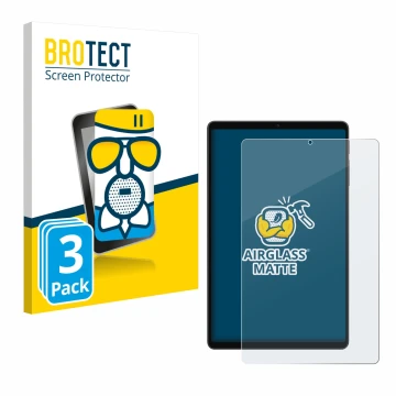 Parte frontale di una confezione del prodotto con il logo del marchio BROTECT. Accanto è raffigurato il dispositivo Alldocube 