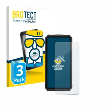 Parte frontale di una confezione del prodotto con il logo del marchio BROTECT. Accanto è raffigurato il dispositivo Ulefone Ar