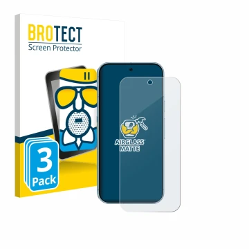 Parte frontale di una confezione del prodotto con il logo del marchio BROTECT. Accanto è raffigurato il dispositivo Google Pix