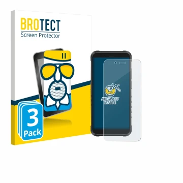 Parte frontale di una confezione del prodotto con il logo del marchio BROTECT. Accanto è raffigurato il dispositivo Ulefone Ru