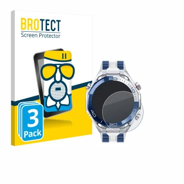 Parte frontale di una confezione del prodotto con il logo del marchio BROTECT. Accanto è raffigurato il dispositivo Huawei Wat